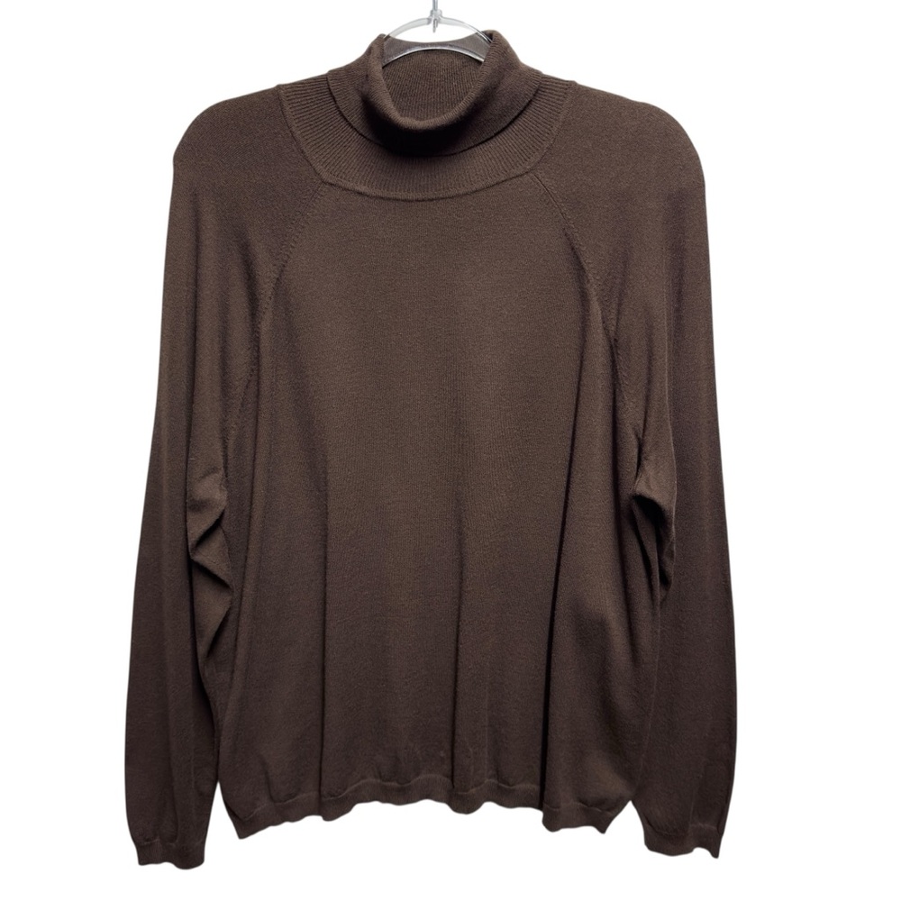 Silk Cotton Knit Sweater Turtleneck Pullover Jumper